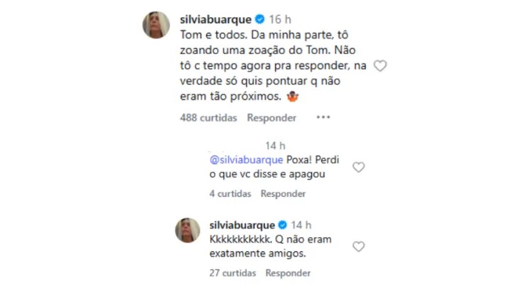 Silvia Buarque comentou publicação sobre o episódio de 2005