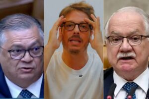 Flávio Dino levou Fábio Porchat para o plenário do STF ao citar a sátira do humorista durante sessão da Corte. Ao perguntar se Edson Fachin tinha visto o vídeo, ouviu do presidente do Supremo que ainda não havia conseguido assistir por causa de uma “enxurrada de expediente”.