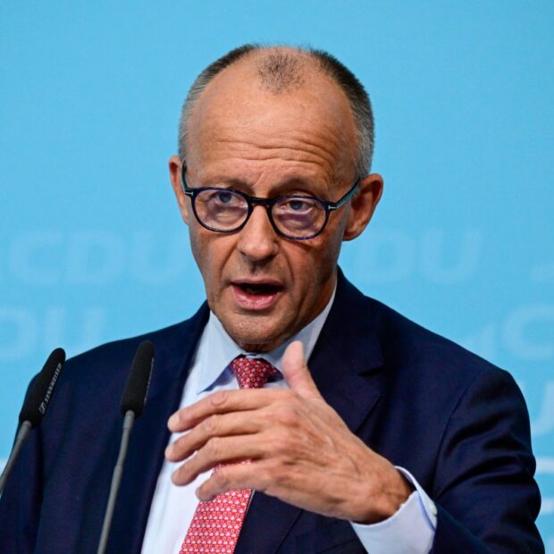chancellor friedrich merz and the convervative cdu party's main candidate evers attend a campaign event at the cdu headquarters
