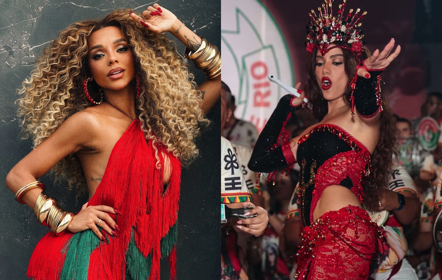 Brunna Gonçalves afastou qualquer clima de rivalidade com Anitta após a cantora assumir o posto de rainha de bateria da Grande Rio: “Pra mim tá tudo tranquilo”.