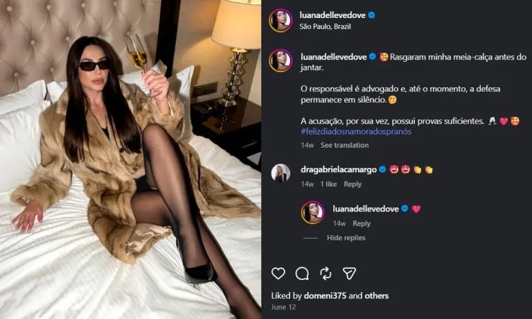 Luana Dellevedove fez acusações nas gravações e, depois, chamou o material de “montagem”
