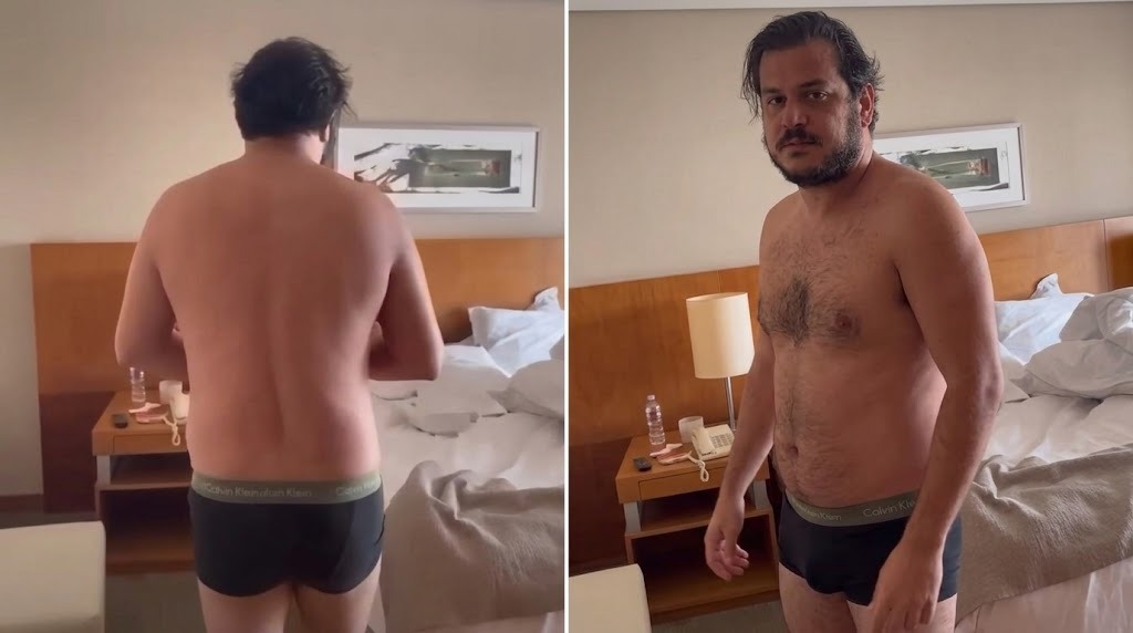 Antônio Rueda aparece em vídeos gravados em um quarto de hotel em São Paulo