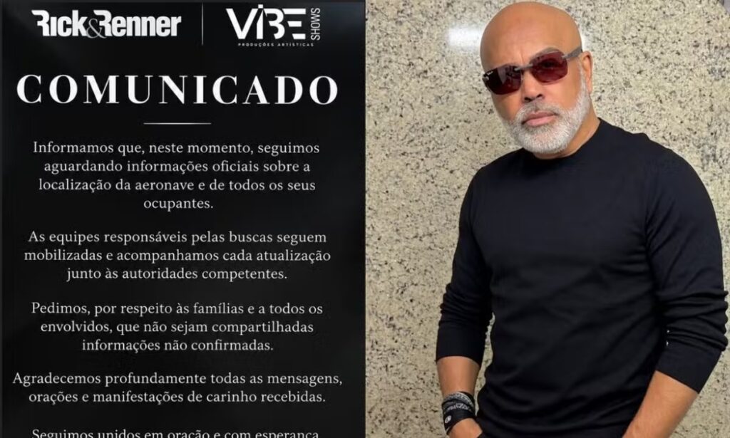 Rick, Bruno Avelar, Paulo Soares e o piloto são os ocupantes informados pelas equipes envolvidas