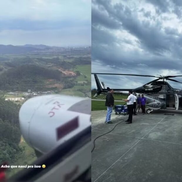 Registro feito no interior do Bell 430 procurado pelas equipes de resgate