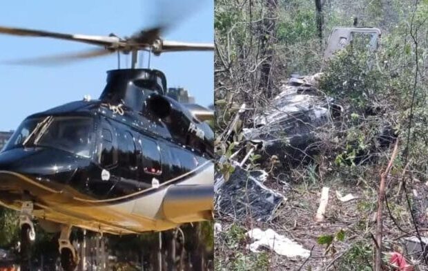 Helicóptero foi encontrado em uma encosta de mata fechada na localidade de Santa Bárbara, em Urubici