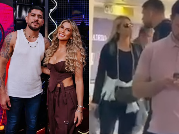 Lívia Andrade e Poatan foram flagrados no aeroporto e depois compartilharam registros no mesmo destino.