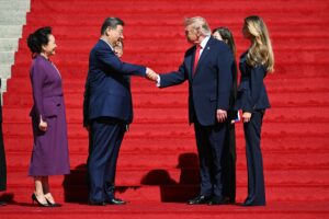 us president donald trump and china's president xi jinping visit the national archives
