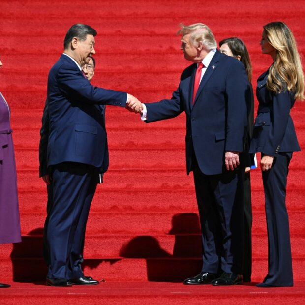 us president donald trump and china's president xi jinping visit the national archives