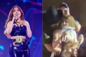 Manu Bahtidão foi surpreendida pelo prefeito José Thomé Neto durante show em Autazes