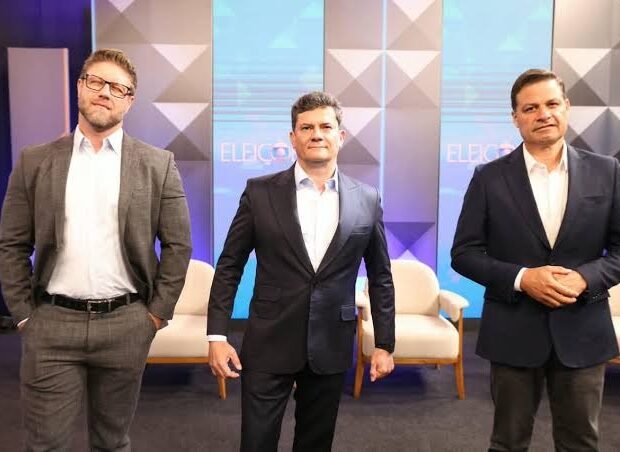 Sergio Moro durante o debate da RPC com os candidatos ao governo do Paraná