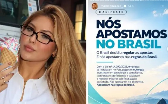 A influenciadora virou alvo de críticas nas redes após se posicionar sobre a proibição das bets.