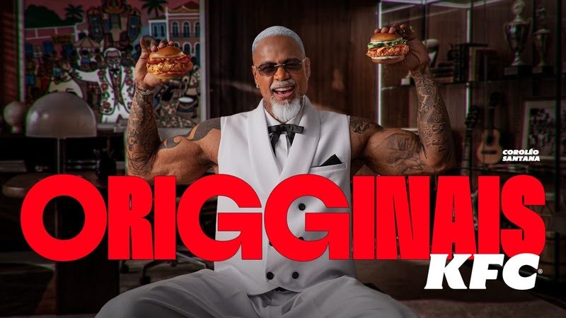 Vestido de Coroléo, Léo Santana estrela campanha que acompanha o momento de expansão do KFC no Brasil.