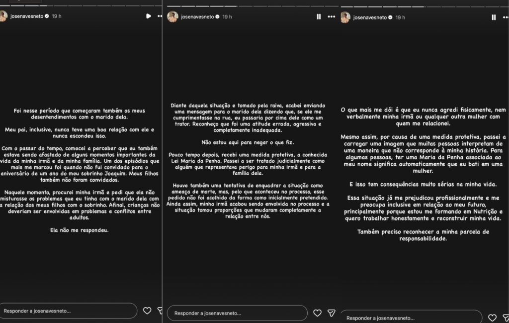 Thássia Naves e o marido, Artur Attie, ainda não se manifestaram publicamente sobre as declarações feitas por José Naves Neto.