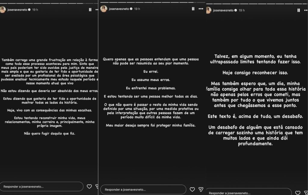 José Naves Neto admitiu ter enviado uma mensagem agressiva ao cunhado e afirmou que se arrepende da forma como agiu.
