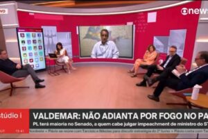Valdemar Costa Neto durante entrevista à GloboNews