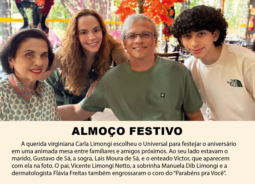 carla limongi ao lado do marido, gustavo de sá, a sogra, lais moura de sá, e o enteado victor blog