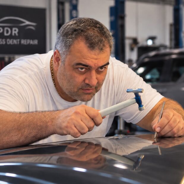 Eduardo Martinez Camara apresenta técnicas de Paintless Dent Repair para preservação da pintura original em veículos de luxo e ligas de alumínio.
