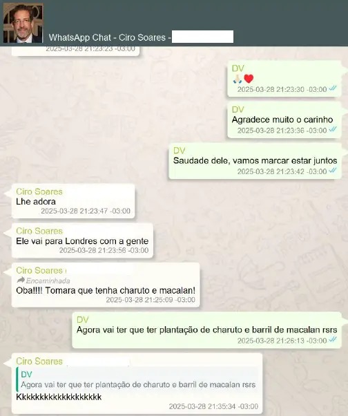 Daniel Vorcaro, citado em mensagens que mencionam o uísque
