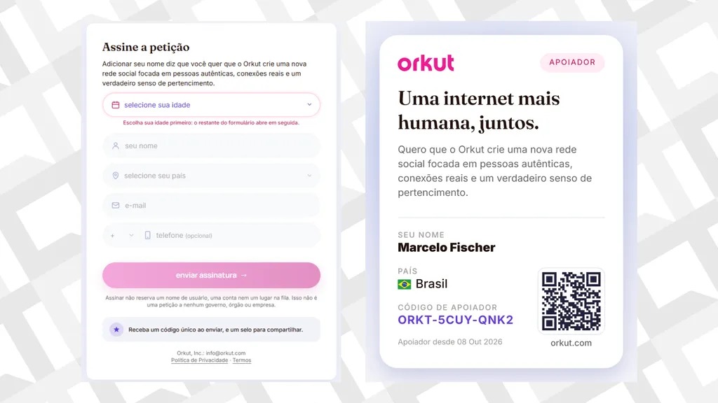 A nova página incentiva usuários a apoiar uma internet baseada em comunidades