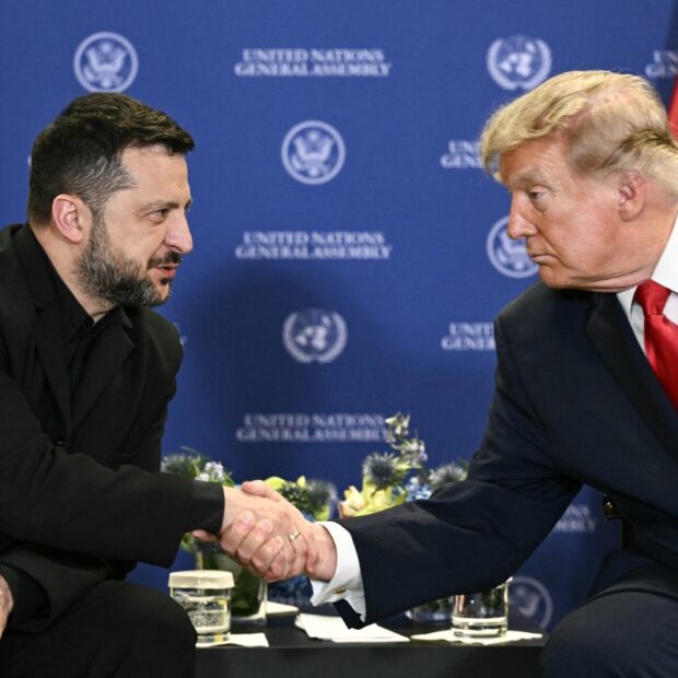 meeting between ukrainian president volodymyr zelensky and us president donald trump