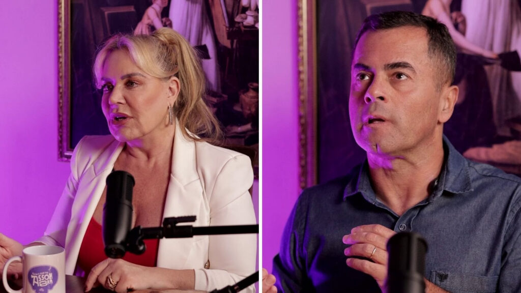 Flor Fernandez e Paulo Gonçalves foram os dois primeiros convidados do programa - Crédito: Divulgação