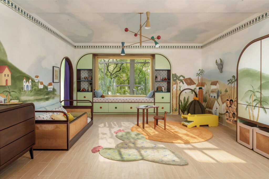 O quarto Toda Infância, de Sophia Abraham, apresenta a coleção Feita para Crescer, com mobiliário adaptado às necessidades de cada etapa da infância - Crédito: André Nazareth