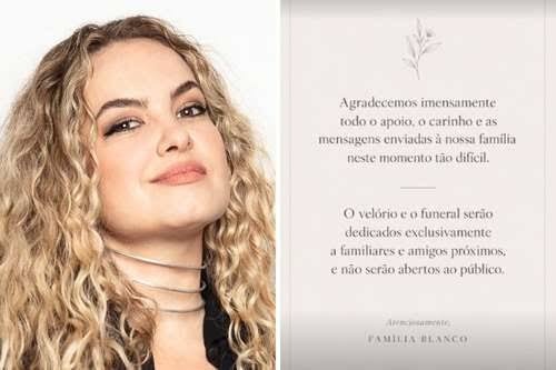 Lua Blanco será velada em cerimônia reservada no Rio de Janeiro