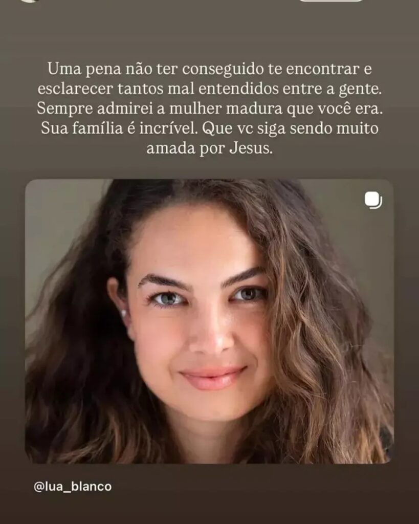 Atriz citou “mal-entendidos” em homenagem publicada após a morte de Lua