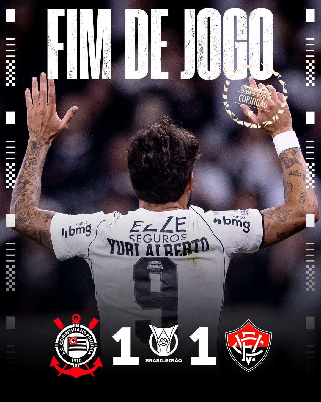 Corinthians empata com Vitória e permanece perto do Z-4 do Brasileiro
