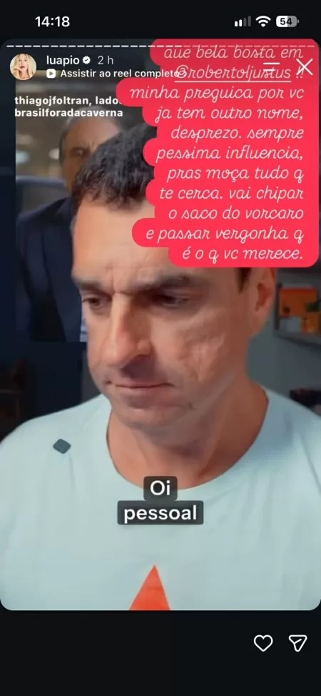 A atriz disse sentir “desprezo” pelo empresário após seu posicionamento político