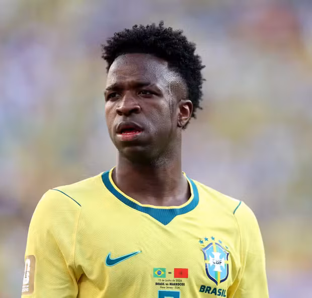 115257920 east rutherford new jersey june 13 vinicius junior 7 of brazil looks on during the