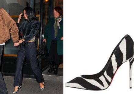 Dua Lipa apostou em um salto de estampa de zebra da Christian Louboutin durante passeio em Nova York.