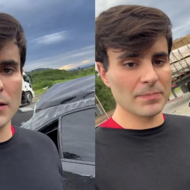 Pedro Rousseff, sobrinho-neto de Dilma Rousseff, relatou o acidente de carro que sofreu na Rodovia Fernão Dias, em Minas Gerais.