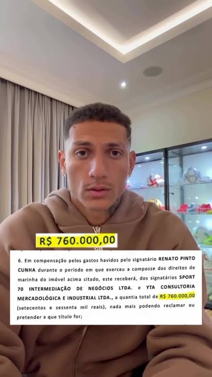 Richarlison levou às redes sua versão sobre a negociação da propriedade