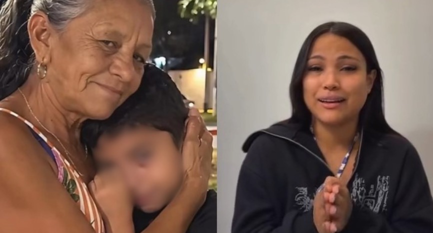 O vídeo mostra a influenciadora fazendo perguntas políticas ao menino 
